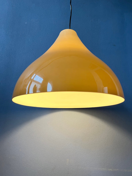 Vintage Mocca-Coloured Space Age Pendant Light | Mid Century Modern Lamp | Retro 70s Ceiling Lamp