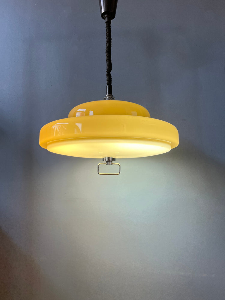 Mid Century Herda Pendant Light / Space Age Ceiling Lamp / Vintage Lighting