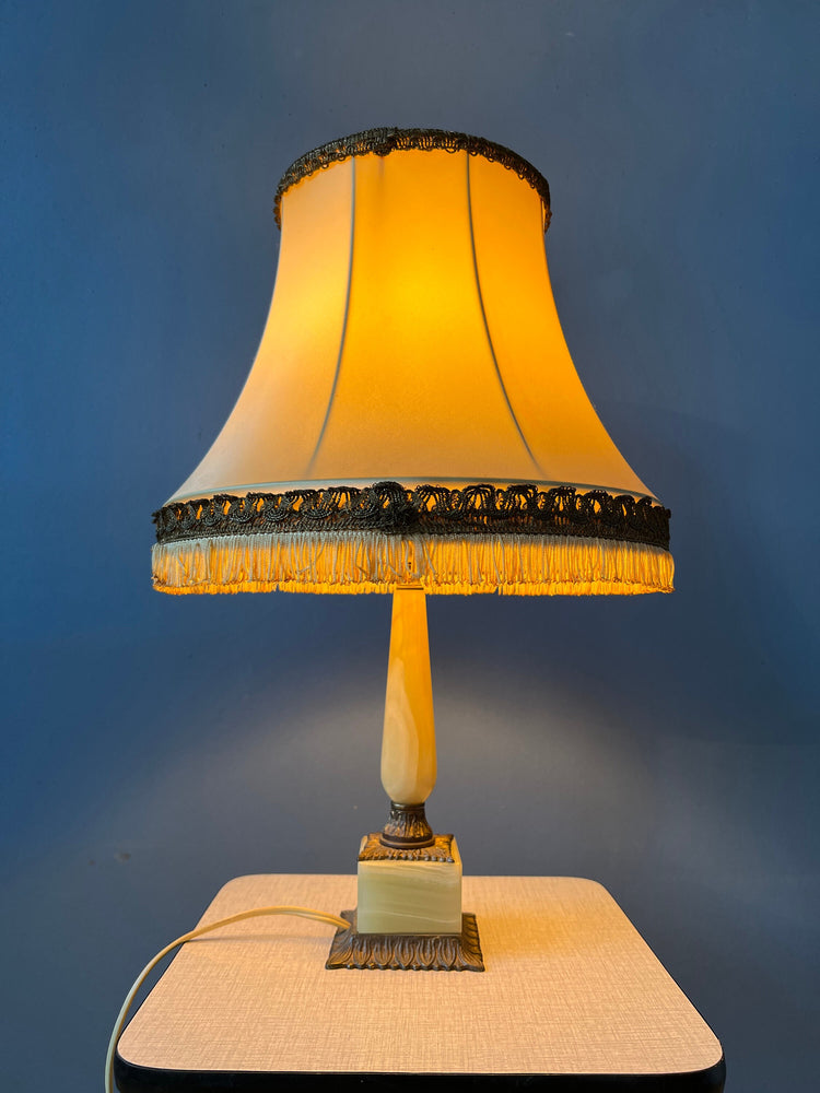 Art Deco Style Table Lamp with Marble Base