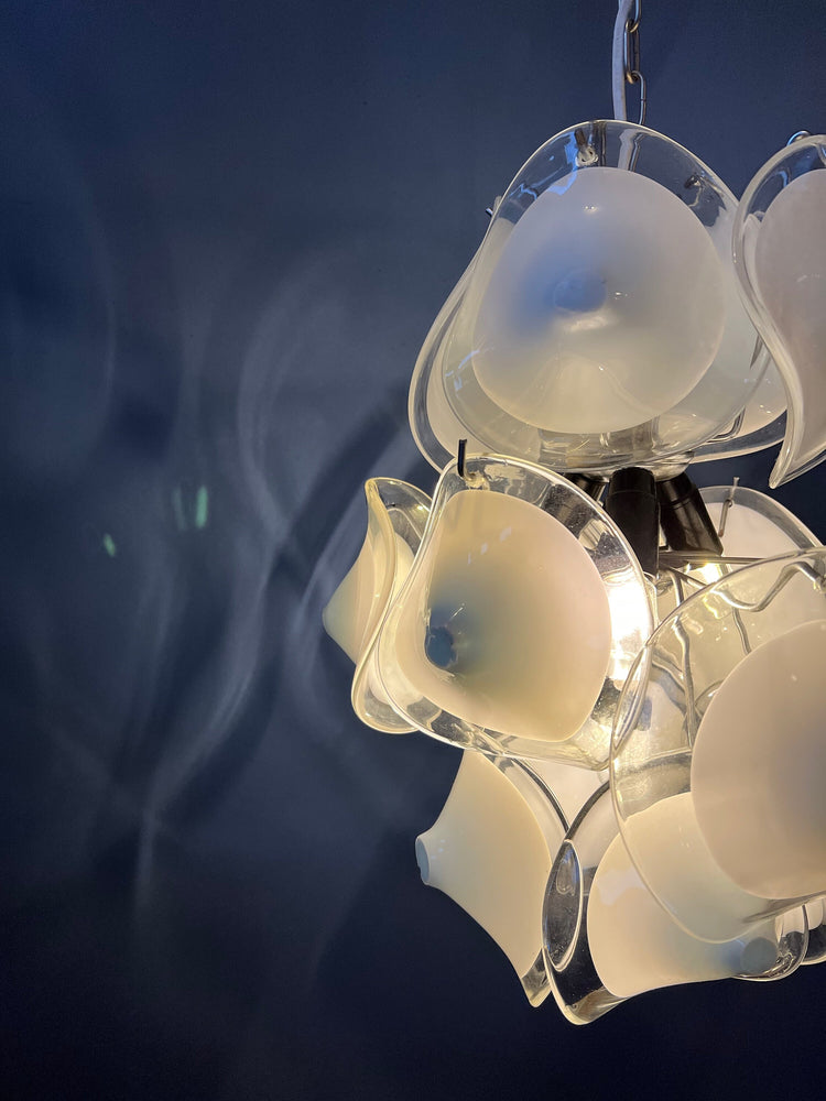 Vintage Gino Vistosi Glass Chandelier | AV Mazzega Lamp | Murano Lamp | Mid Century Lamp