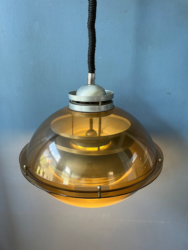 Vintage Space Age Pendant Light by Herda / Mid Century Lighting Fixture / Guzzini Style Retro Lamp