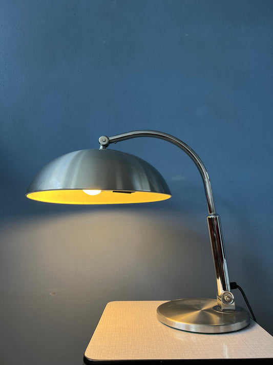 Vintage Hala Busquet / Hala 144 Table Lamp by Herman Busquet - Silver Bauhaus Desk Lamp