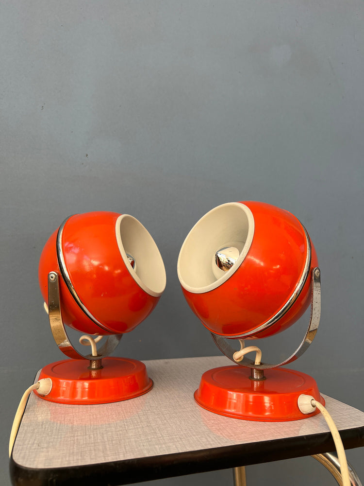 Red Space Age Eyeball Wall Lamps (or Desk Lamps)