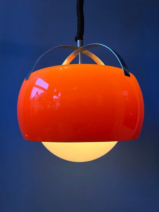 Vintage Orange Tronconi Pendant Lamp / Space Age Light Fixture