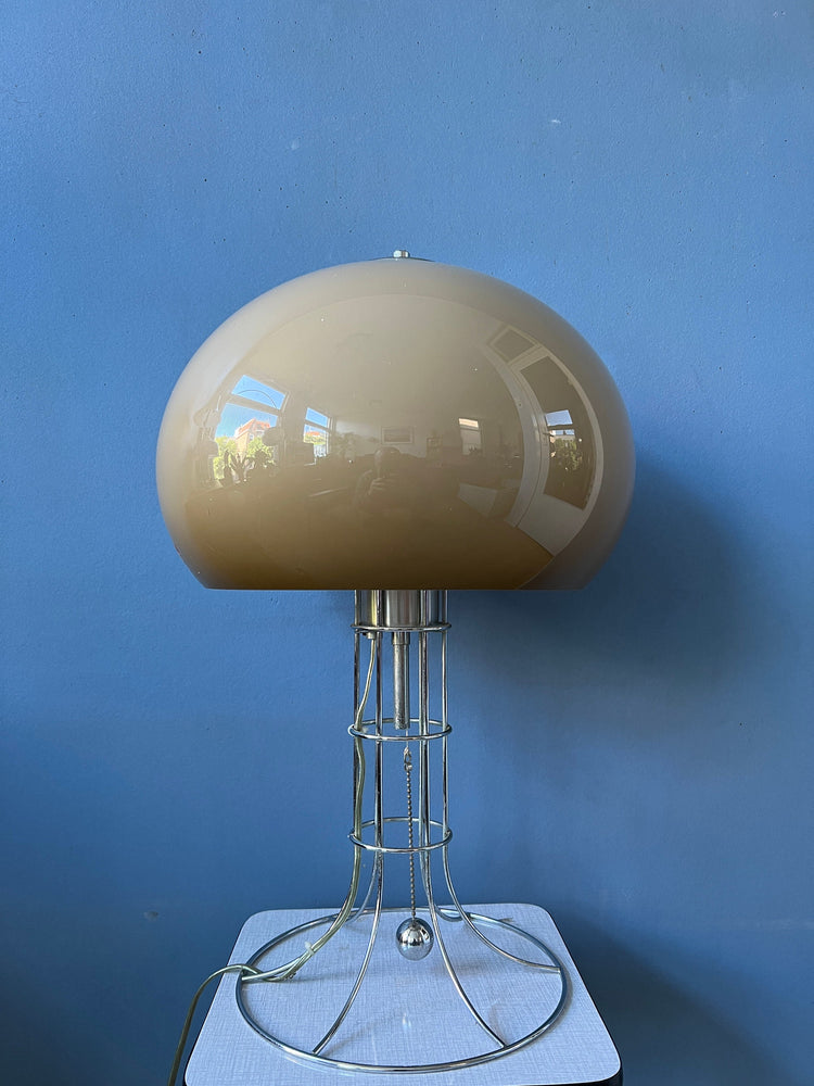 Herda's Classic Mushroom Table Lamp / Space Age Desk Light / Mid Century Modern Lighting / Chrome 70s
