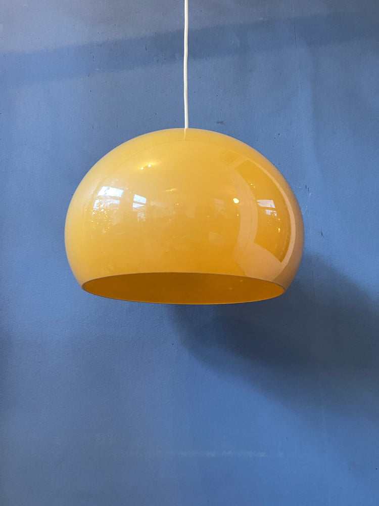 Yellow Space Age Mushroom Pendant Light