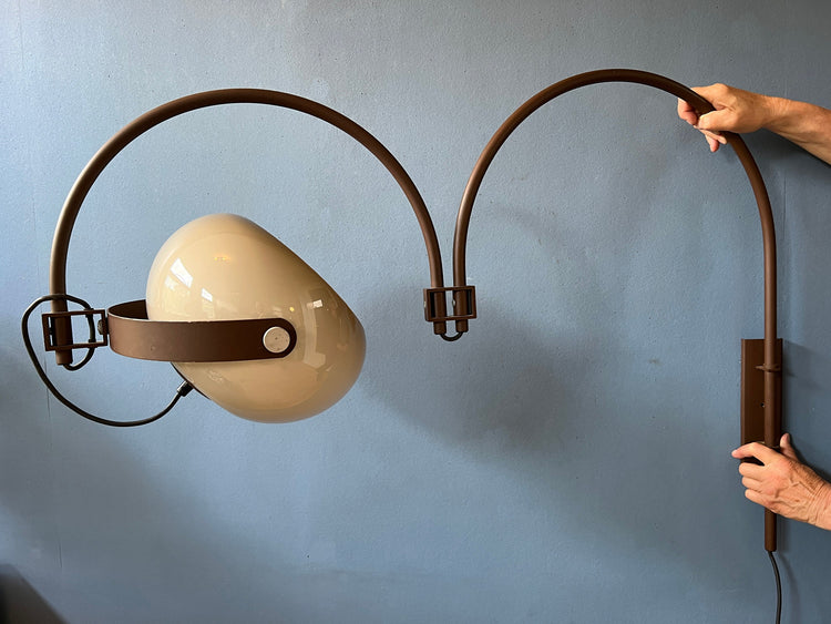 Mid Century Dijkstra Double Arc Wall Lamp | Space Age Lighting | Vintage Sconce Light