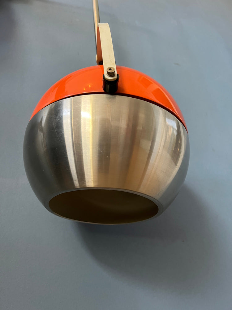 Orange Mid Century Eyeball Wall Lamp / Fishing Rod Light