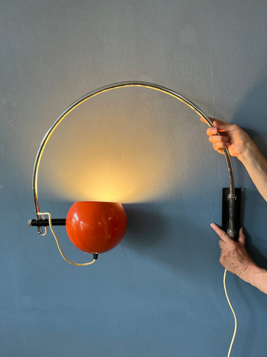 Orange Mid Century Herda Eyeball Wall Lamp